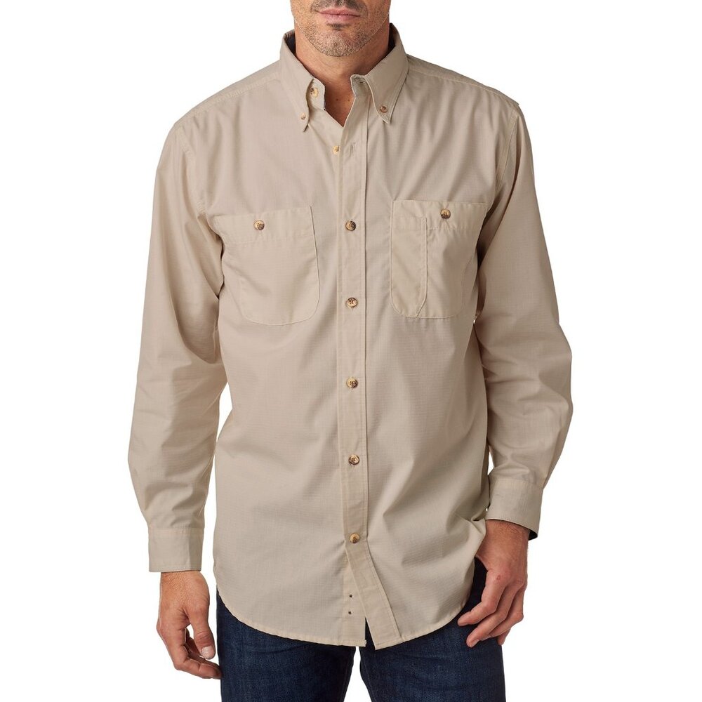 NWT Backpacker Mens Size Large or XL Pure Cotton Canvas Button Front Shirt NEW